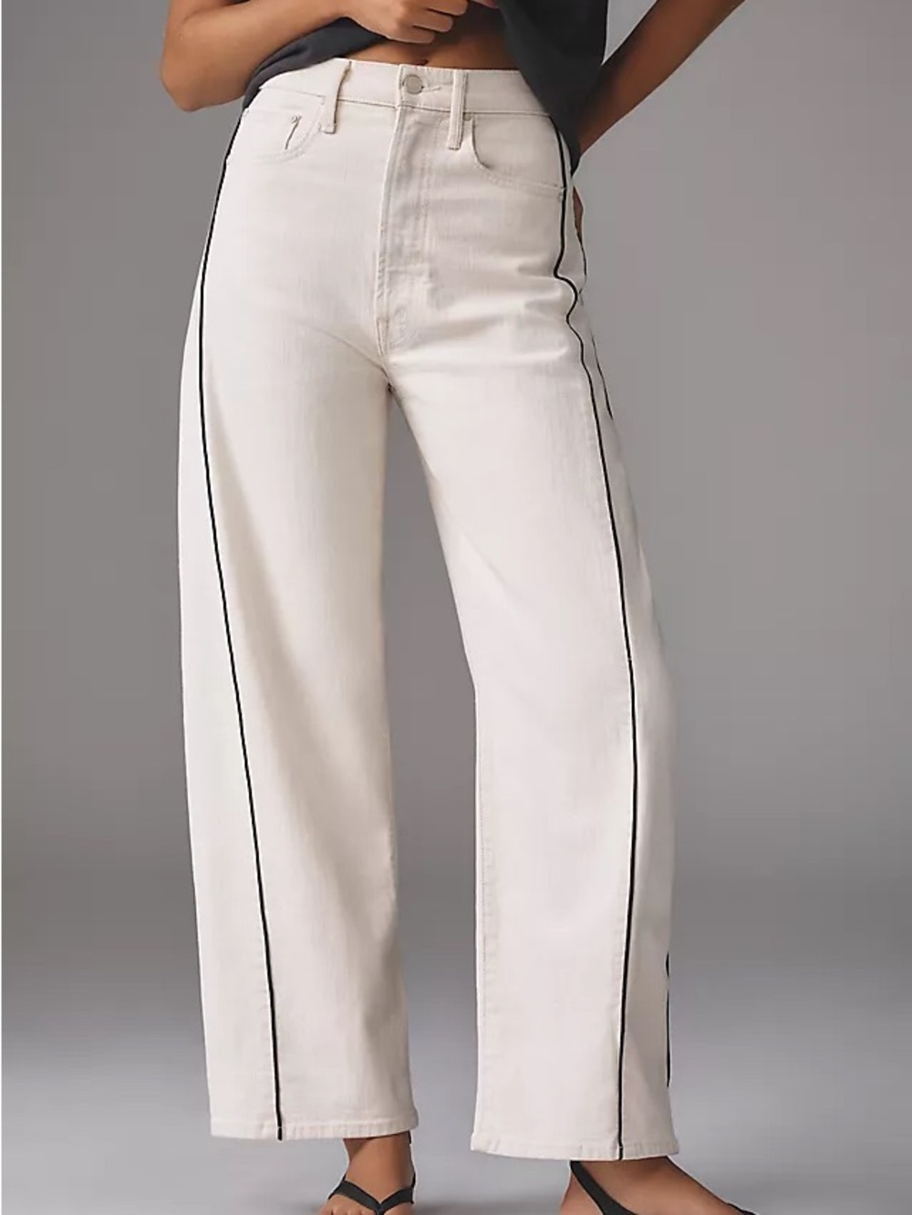 MOTHER The Half Pipe High-Rise Ankle Cropped High-Rise Jeans Act Natural Sz 27